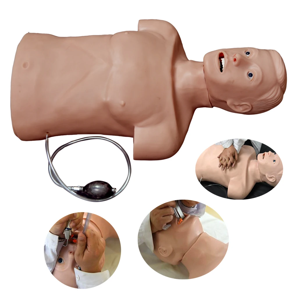 Electronic Type CPR and Intubation Training Manikin First Aid Dummy Resuscitation Tubing Mannequin