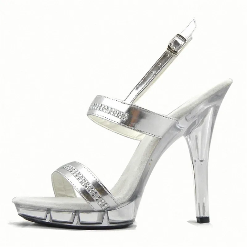 Sexy Crystal Shoes High-Heeled Shoes 13cm Ultrafine Sandals Women's Shoes 4 Inch High Heels With Rhinestone Shoes