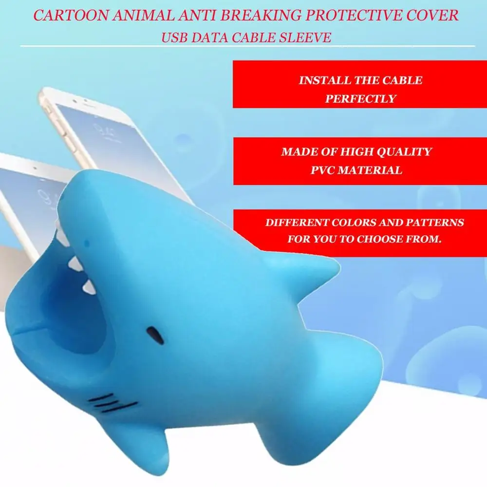 Cute Animal USB Cable Protector Cartoon Figure USB Data Cable USB Charger Cable Protective Sleeve Anti Breaking Protective Cover