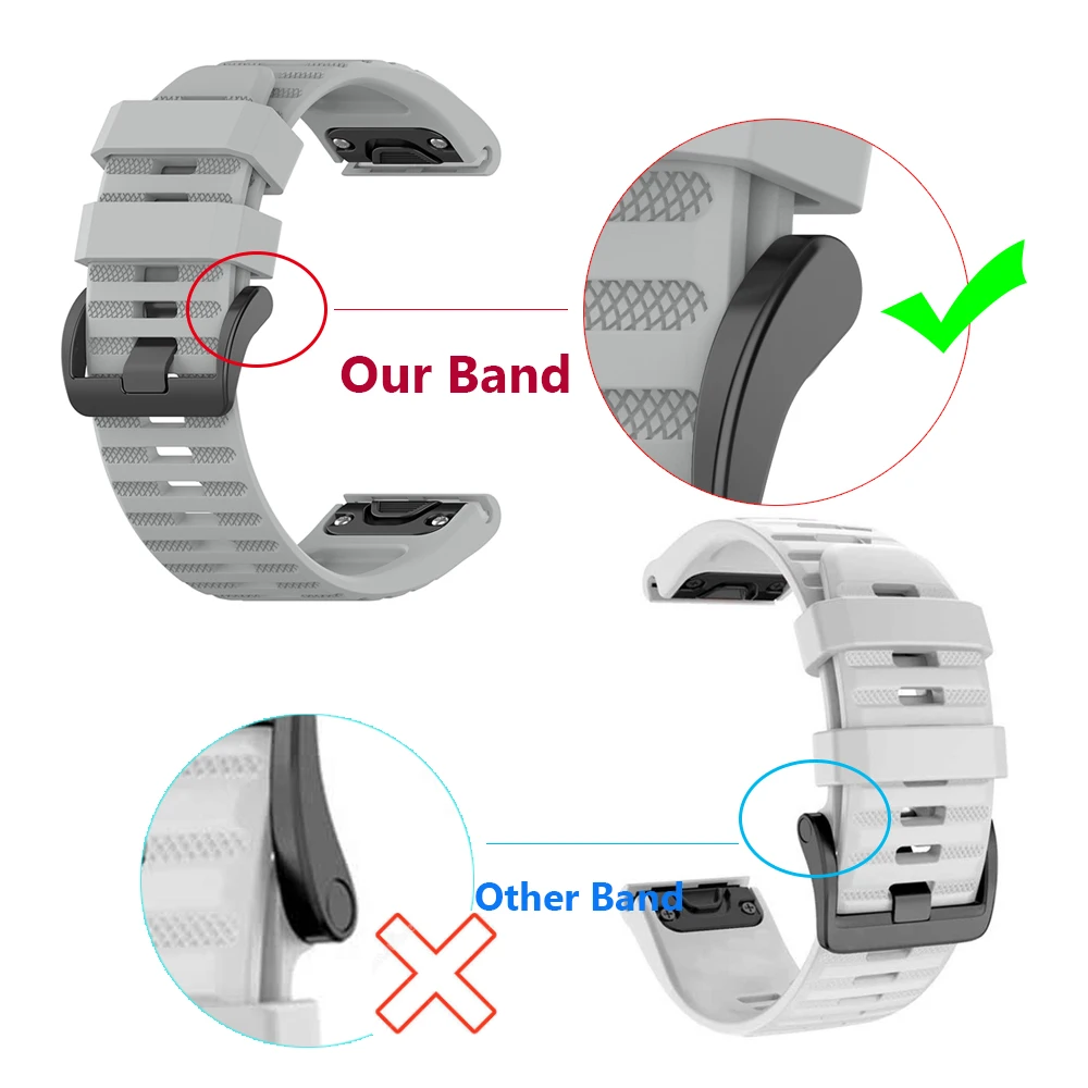 Fenix 8 Band Bracelet for Garmin Fenix 6S 6 6X Pro Straps Silicone with Metal Buckle Fenix 7X Watchband Easy fit 20mm 22mm 26mm