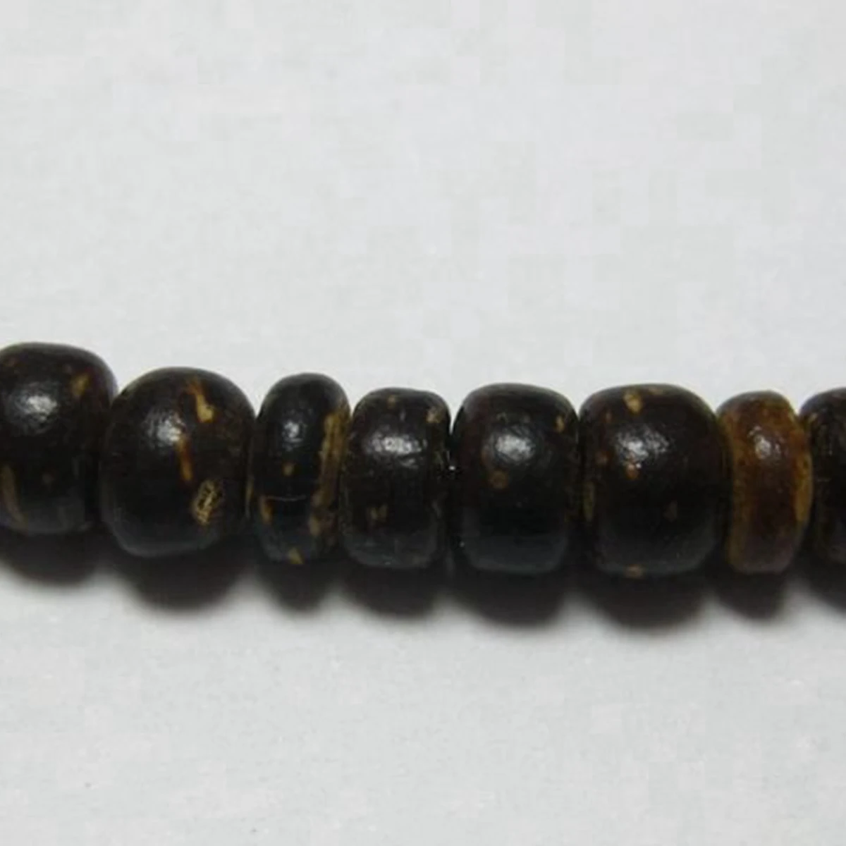 5 Strands Natural Dark Coconut Shell Rondelle Beads 16\