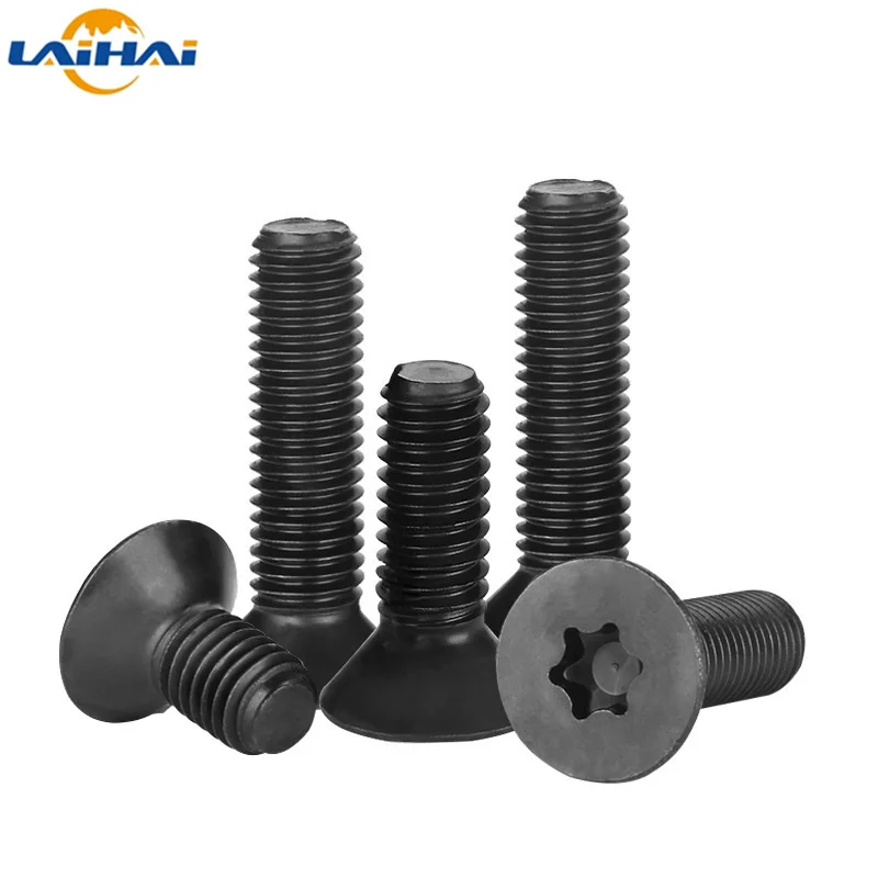 10/50 M2 M2.5 M3 M4 M5 M6 Black 304 Stainless Steel GB2673 Six-Lobe Torx Head Flat Countersunk Screw Six Lobe Bolt Machine screw