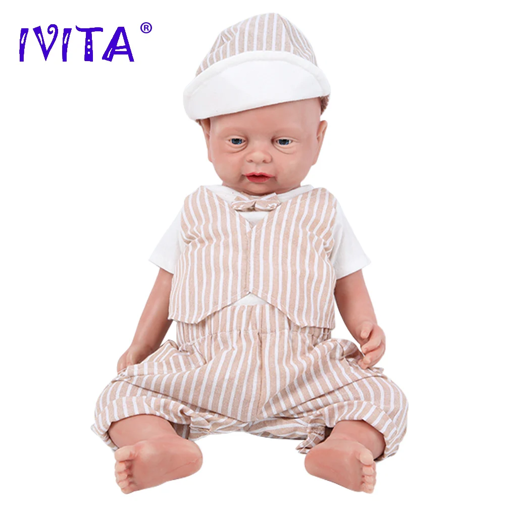 

Send from US & China IVITA WB1502 18 inch 3800g full body silicone Realistic reborn doll Lifelike Toys Baby Boy eyes opened Toys