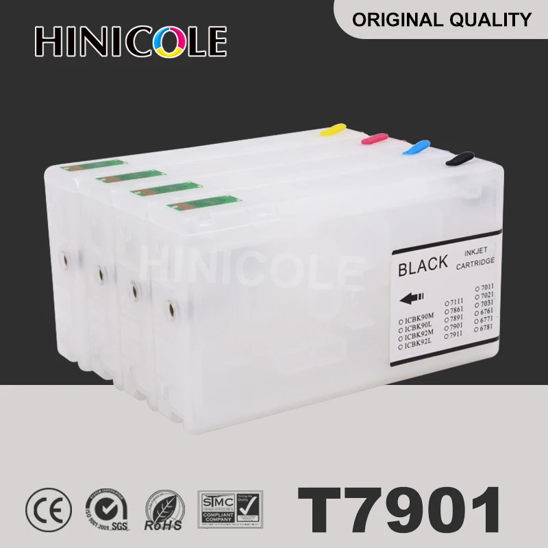 

Hinicole чернильный картридж T7901 T7902 T7903 T7904 для Epson рабочей силы Pro WF-4630DWF 4640DTWF 5110DW 5190DW дозаправочные картриджи