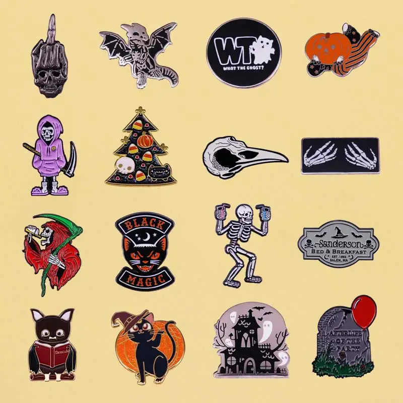 NEW Gothic Enamel Pins Halloween Terror Metal Brooch   Send Friend Fans Boutique Medal Gift Fashion Anime Badges Collecting