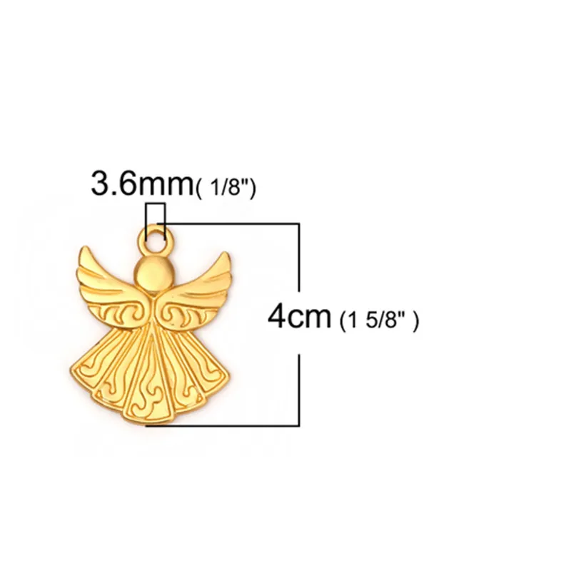 DoreenBeads Fashion Zinc Based Alloy Charms Angel Matt Gold Matt Silver Color Hollow Charms Jewelry DIY Findings,1 Pack