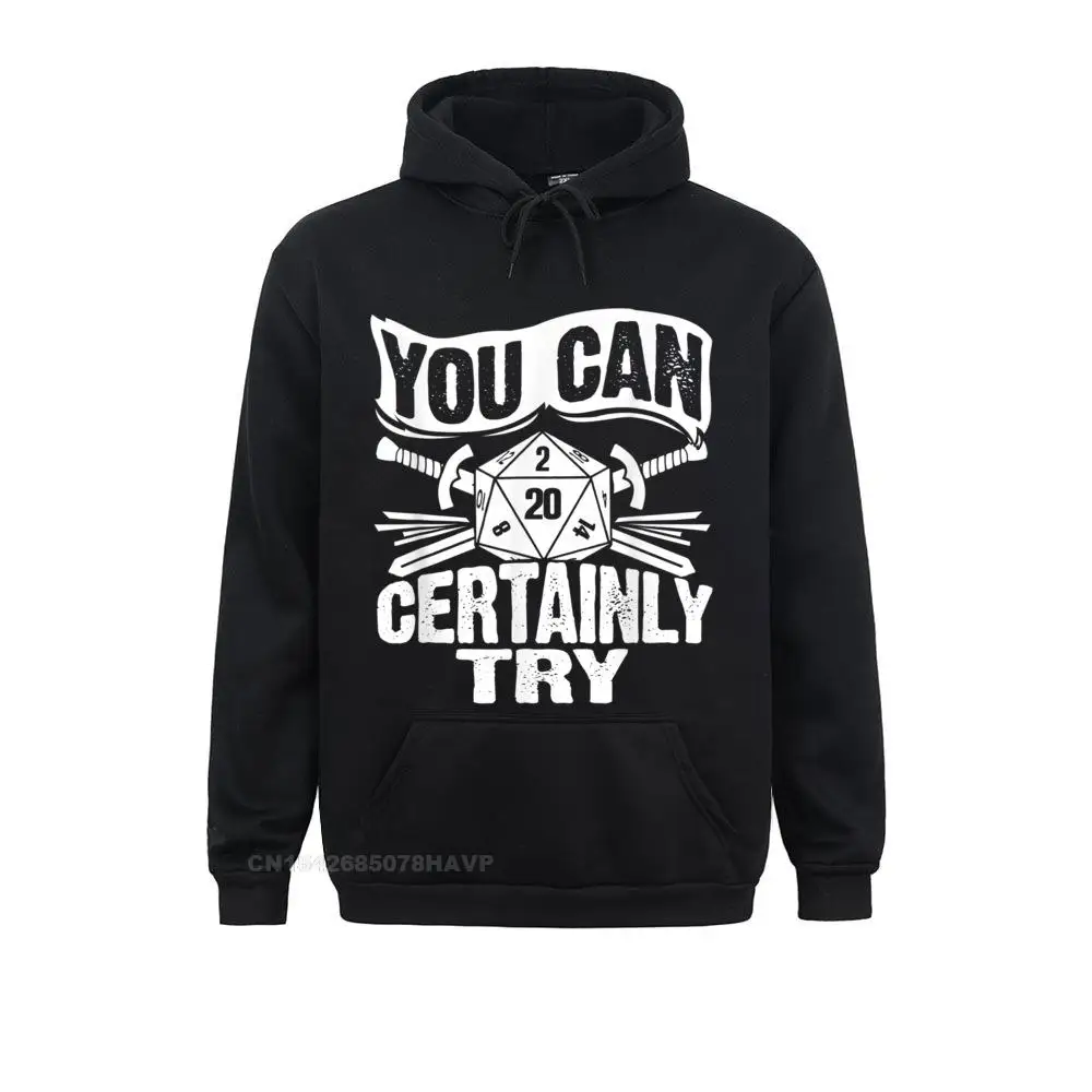 You Can Certainly Try Critical D20 Dice Roll Funny RPG Gamer Hoodie Sweatshirts Brand New Mens Autumn Hoodies Printed Clothes