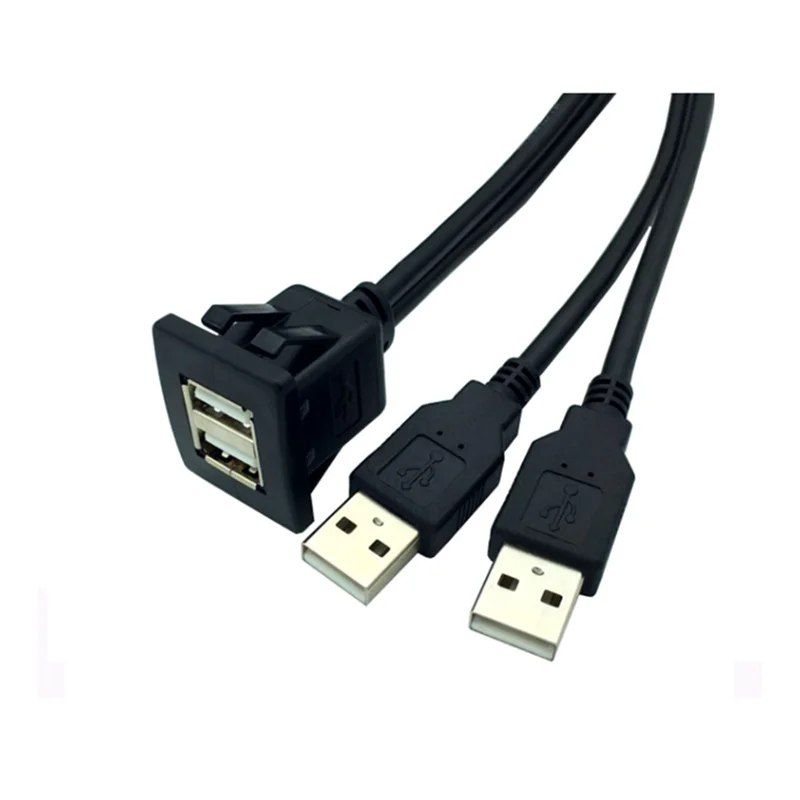 2M single port dual port car, ship dashboard, USB 2.0 male to female socket extension panel waterproof extension cable