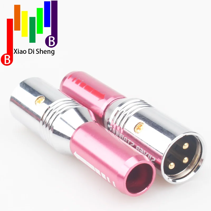 4 PCS HiFi Balanced Interface XLR Plug 24K gold Plated femalemale xlr 3 pin Mic Microphone Audio Connector For Diy