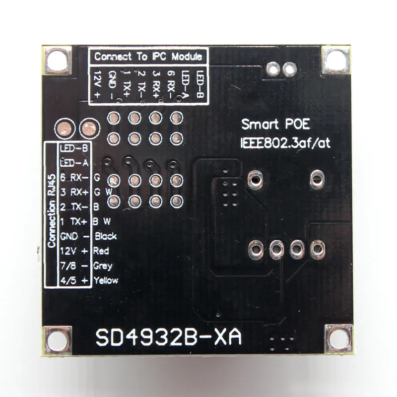 Input 48V 38*38mm cctv ip camera poe module PCB board output DC12V power for ip camera