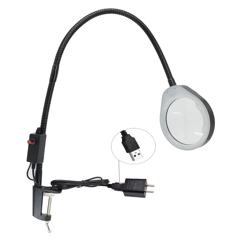 

Illuminating Magnifier High Magnification Magnifying Glass with Led Lights Table Clamp Lamp