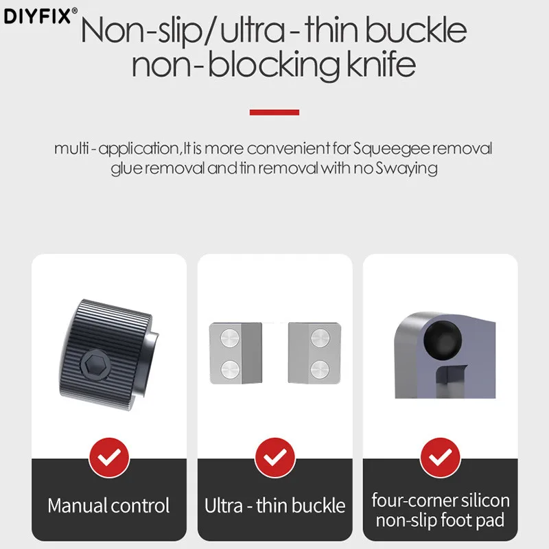 DIYFIX-TL-15A Universal IC, accesorio para quitar pegamento, Flexible, tamaño BGA 1,5-2,0mm, para iPhone, soporte de reparación de soldadura de placa base