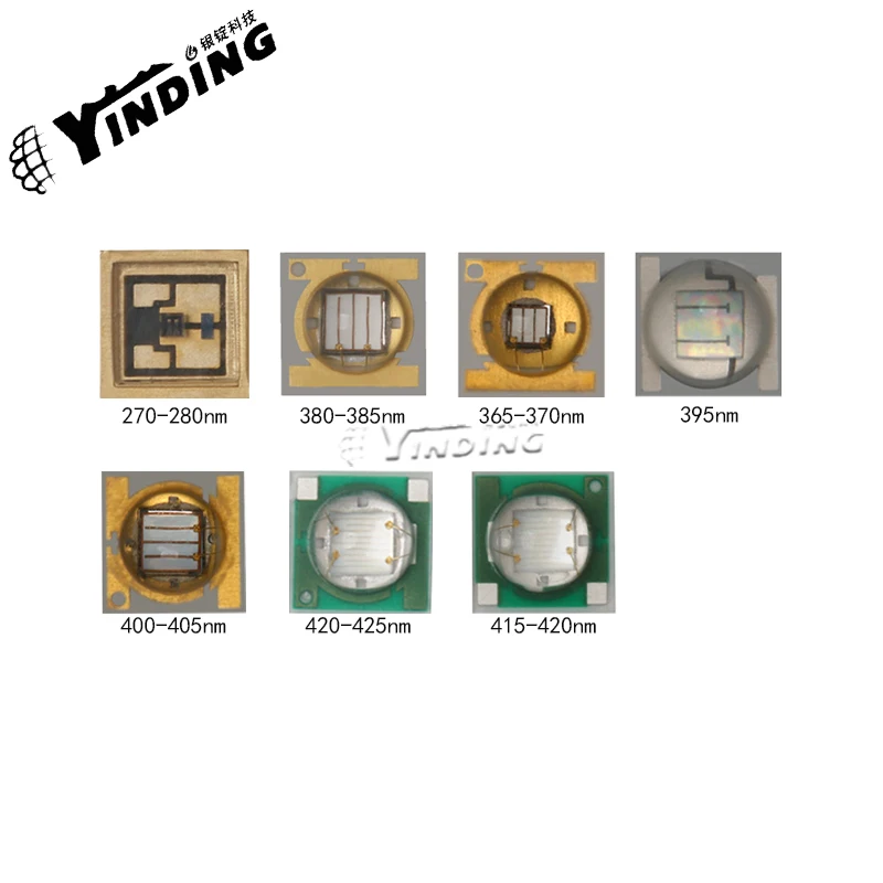 2PCS YINDING UVC 3535 0.3-8W High power led 365-400NM 3535 UV light UV curing led、Light Emitting Dio 3535 SMD reflow soldering