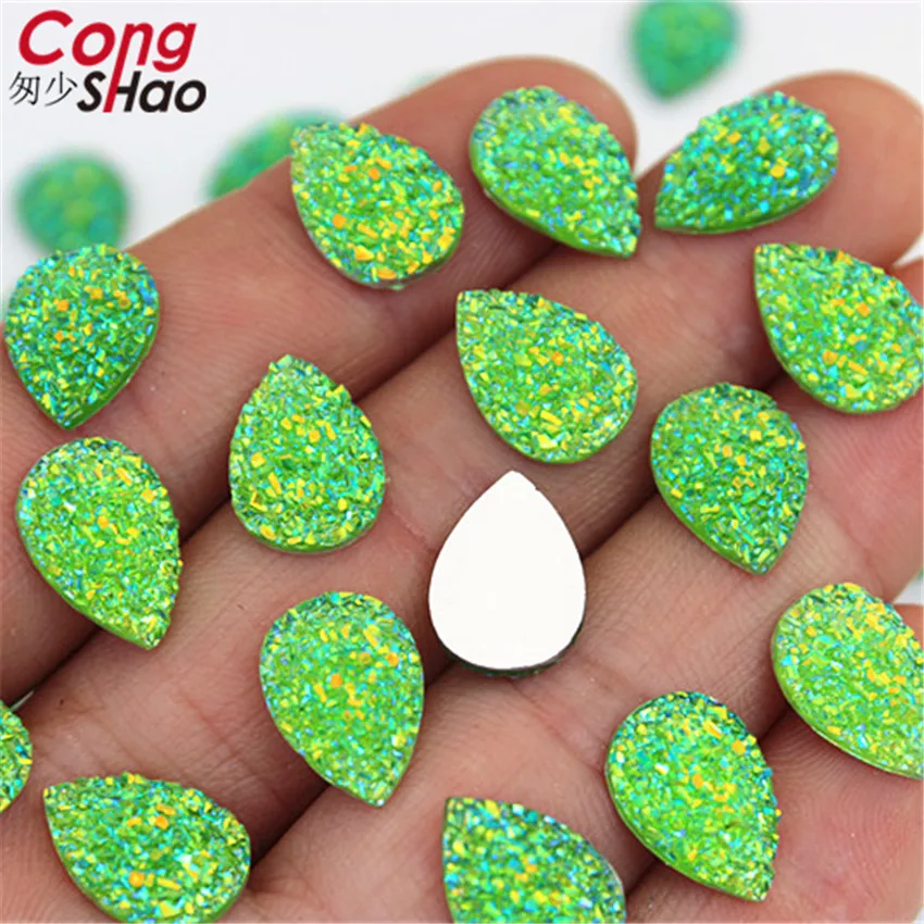 Cong Shao-أحجار الراين من الراتينج AB ، إكسسوارات مجوهرات الزفاف ، افعلها بنفسك ، 200 قطعة ، 10*14 مللي متر ، CS25