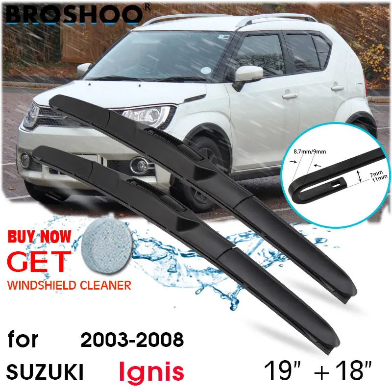 

Car Wiper Blade Window Windscreen Windshield Wipers Blades J hook Arm Auto Accessories For Suzuki Ignis 19''+18''2003-2008