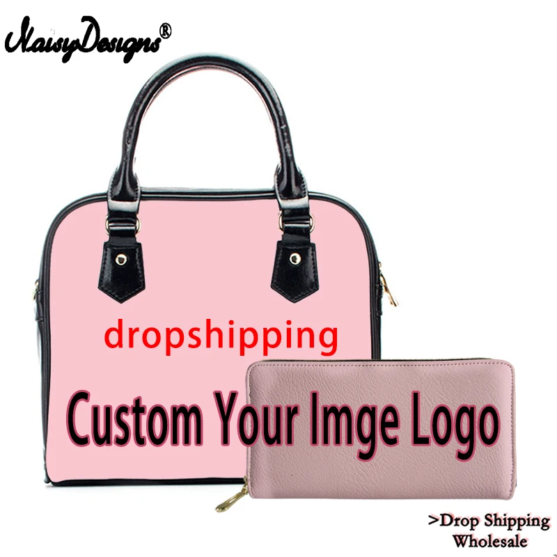 

Customized Your Image logo Brand Luxury Design Handbags Women Lady Hand Bag Wallet 2Set Female Top-Handle Bag Bolso Dropshipping