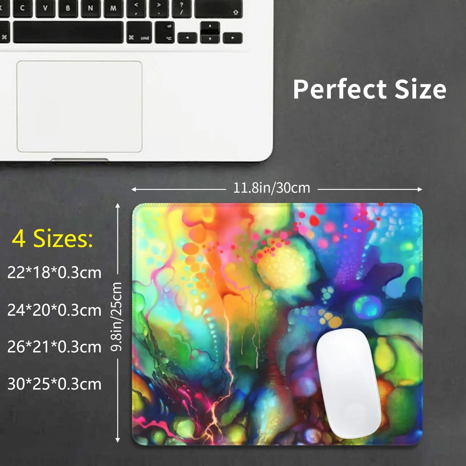 Post Mental Stains-Digital Painting Mouse Pad DIY Print Cushion Jeffjag Bright Vibrant Colorful Colors