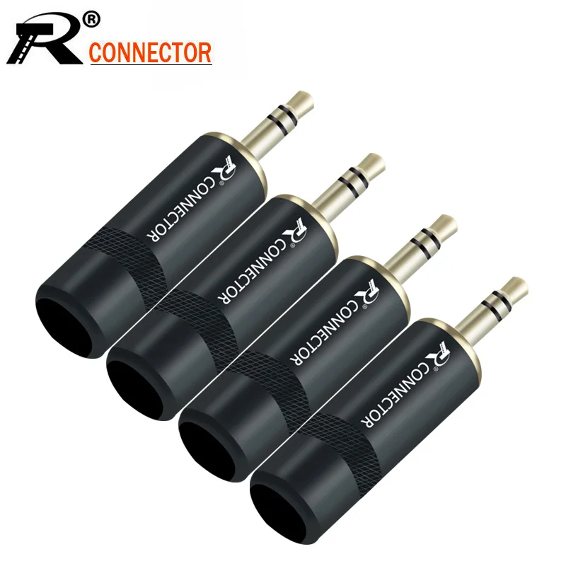 2PCS 3.5MM Jack Stereo 3.5MM Male Plug Connector Gold Plated Brass Jack 3.5MM Wire Connector for 6MM Cable Headphone Earphone