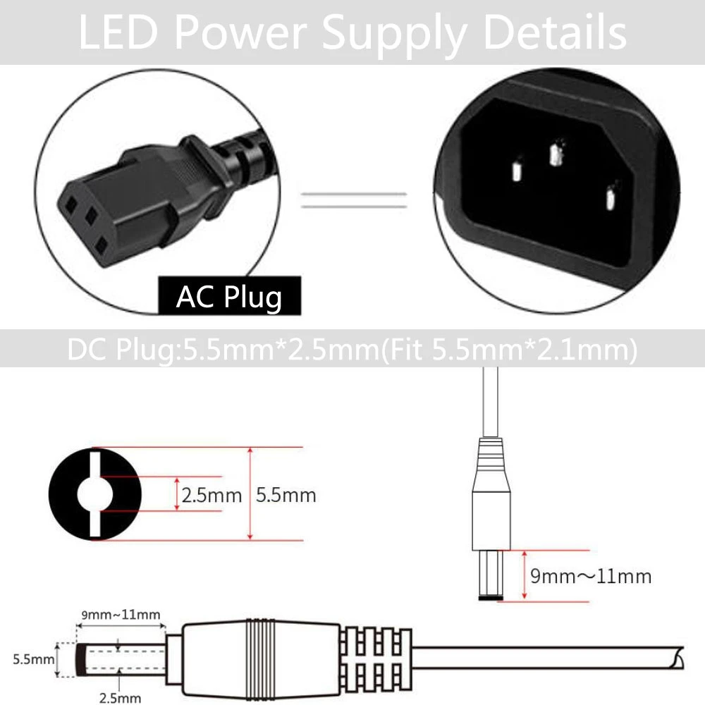 Power Supply DC 5V 2A 3A 5A 6A 8A 10A Adapter Lighting Transformer 5.5*2.1MM AC 100V-240V For WS2812 LED Lamp Tape CCTV image 6