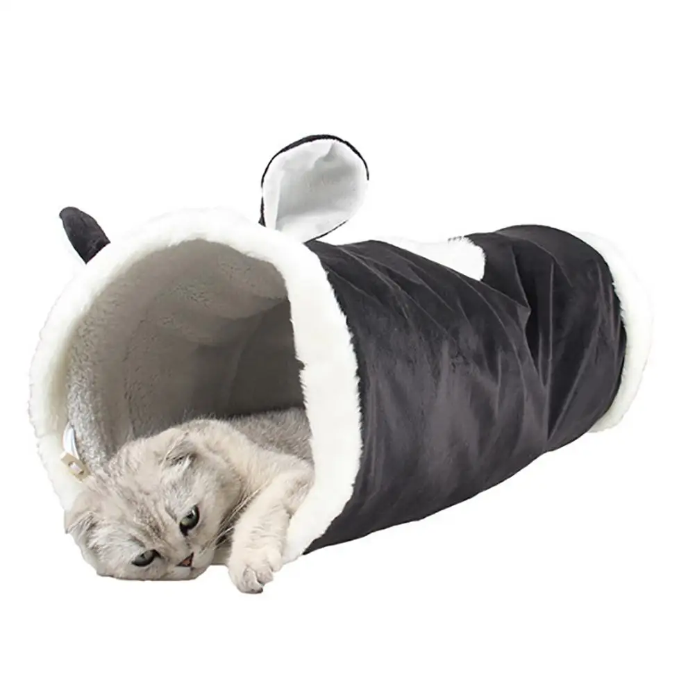 High Quality Folding Channel Dinosaur Giraffe Black Cat Tunnel Pet Cat Bed Small Dog Puppy Kennel Cat Sleeping Bag Warm Nest