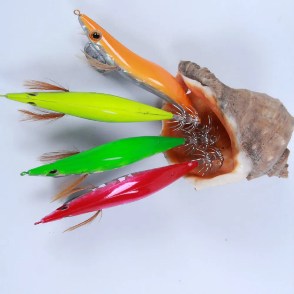 1Pcs Squid Bait Hook 3.5# 19g Hard Plastic Egi Octopus Bait Cuttlefish Devilfish Bait