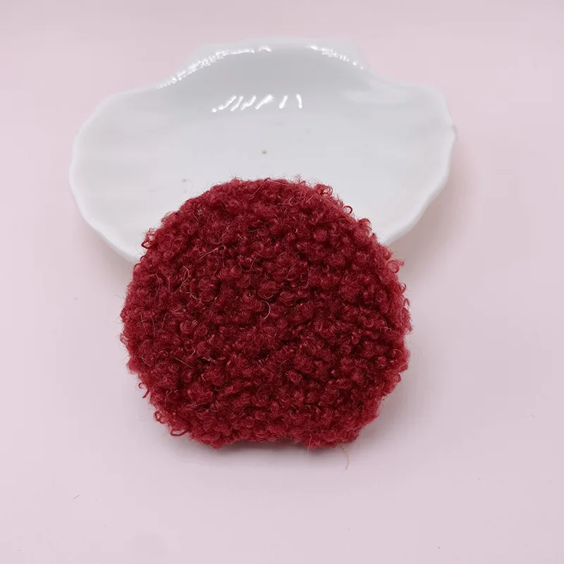 30 Stück/Los 5,5*5cm Plüsch Zweiseitig Samt Runde Katzenohren Gepolsterte Applikationen DIY Handgemachte Kinder Haarspangen Zubehör – Detail 7