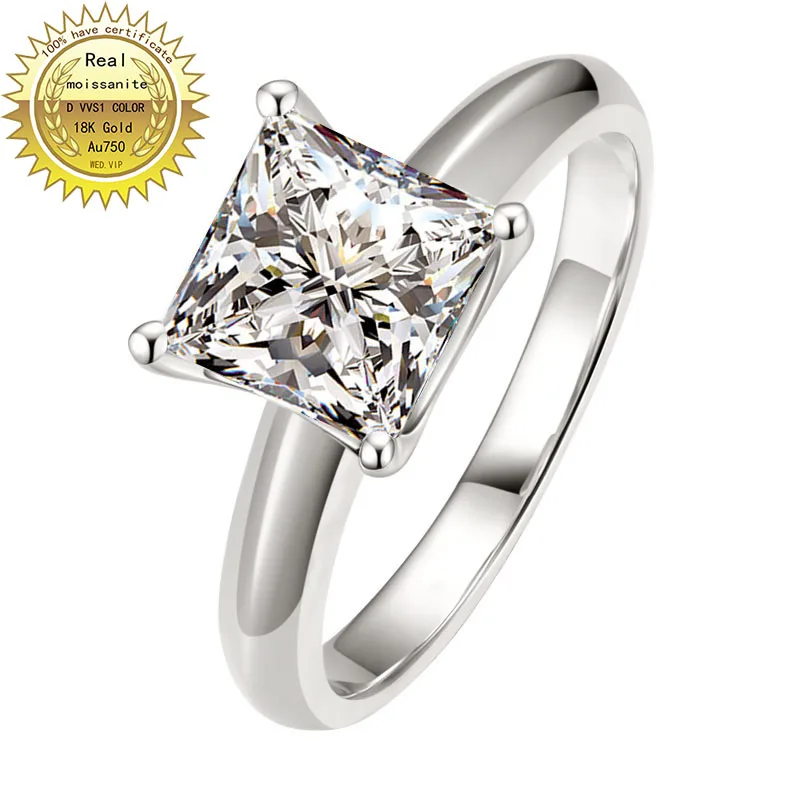 

100%18K goldr ring 1ct D VVS moissanite ring Engagement&Wedding Jewellery with certificate 0015