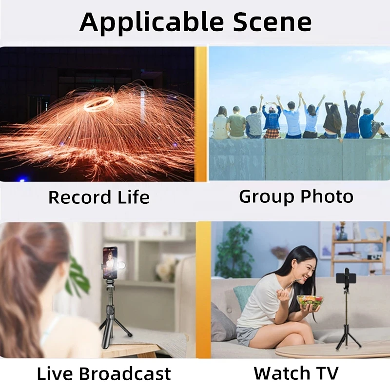 Trípode telescópico con luz LED para teléfono móvil, monopié con palo de Selfie para iPhone y Android, soporte para teléfono inteligente con Bluetooth