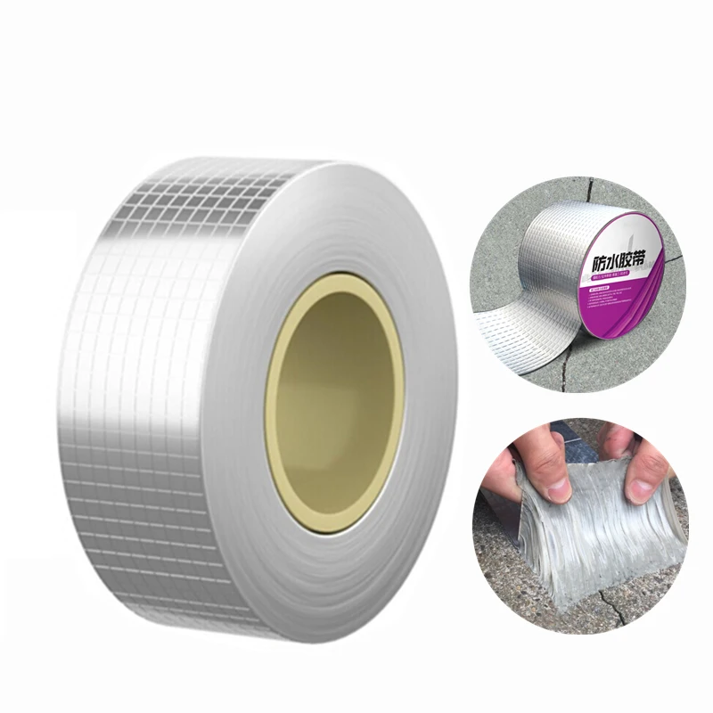 

High Temperature Resistance Waterproof Tape Aluminum Foil Thicken Butyl Tape Wall Crack Roof Duct Repair Adhesive Tape 5-20cm