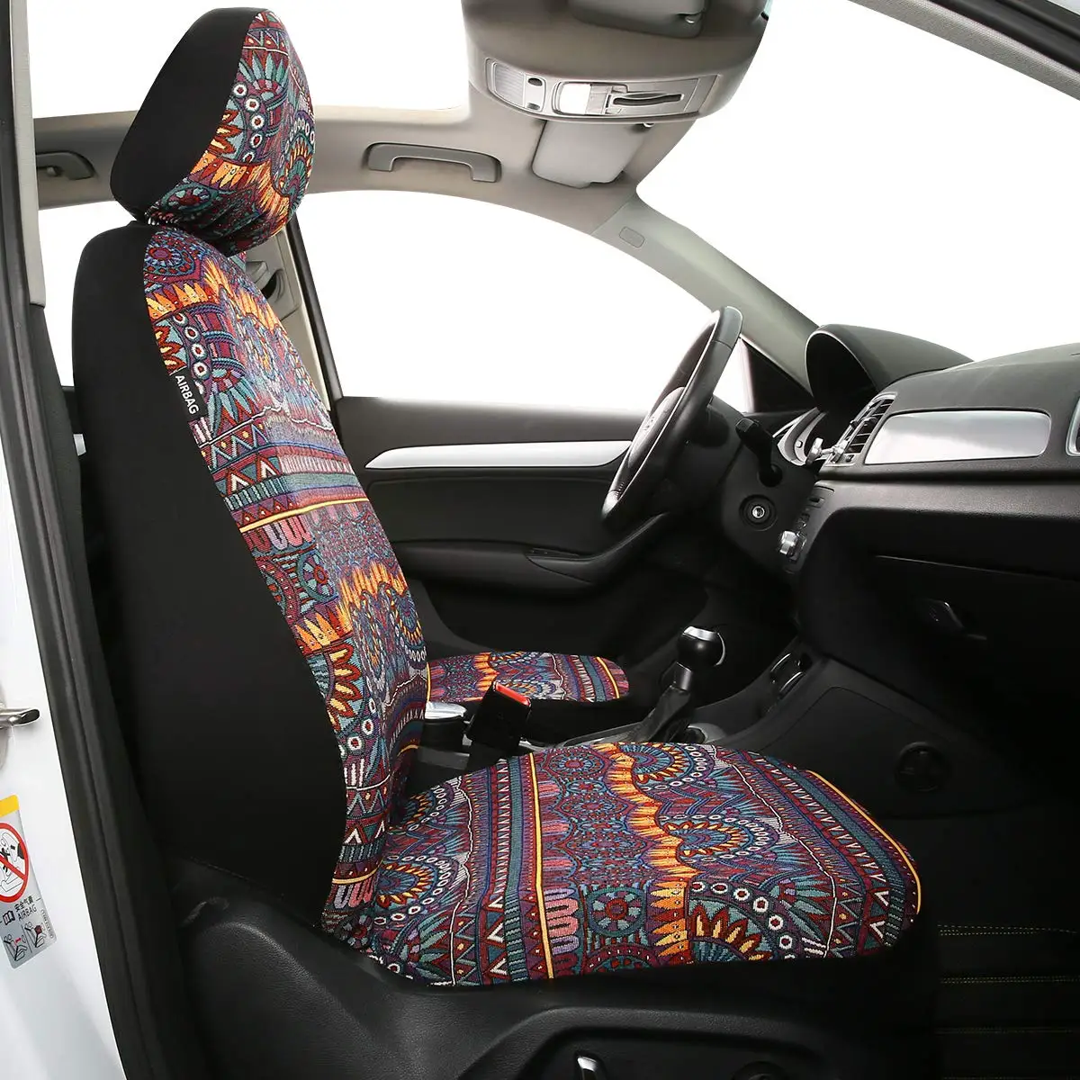 Baja Blanket Car Seat Covers set Magic Boho Designs Universal Size Fit for Most Cars SUVs Trucks Vans Woven Fabric Full Set Pack