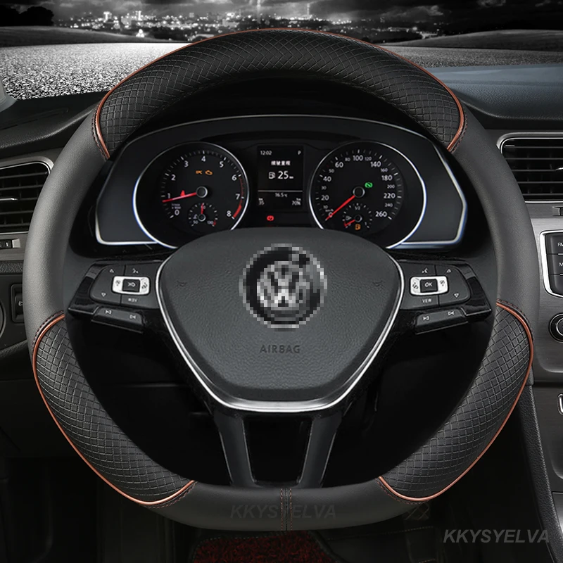 Car Steering Wheel Cover D Shape For Hyundai ioniq Suzuki Swift 2018 2019 For VW GOLF 7 2015 POLO JATTA Auto Car Accessories