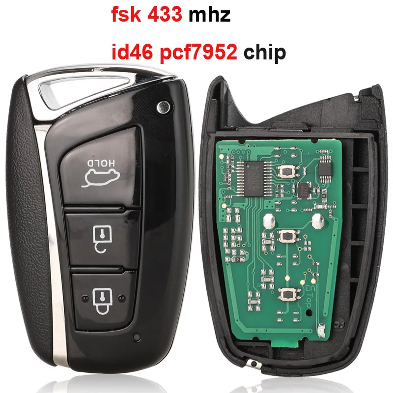 Jingyuqin Smart Auto Schlüssel Für Hyundai Santa Fe IX45 2013 2014 3 Taste 433 mhz ID46 Elektronische Chip 7952 Keyless Entry Remte schlüssel