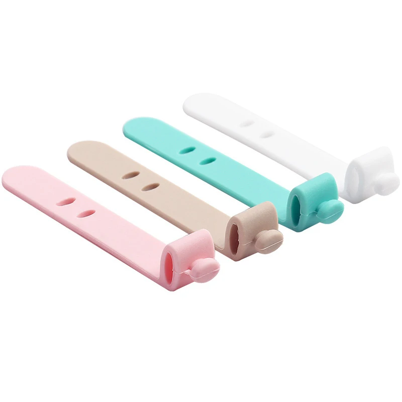 5/10pcs Cable Organizer Silicone Wire Binding Data Cable Tie Management Bobbin Winder Marker Holder Tape Lead Straps Trig Rain