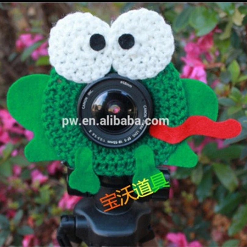 Camera companion Handmade Crochet Knitted Cartoons Animal Lens Buddy Photography Accessories Newborn photography props