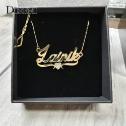 DOREMI Custom Name Necklaces Stainlesss Pendant Letters Necklace for Women Custom Chain Jewelry Children Personalized Gold