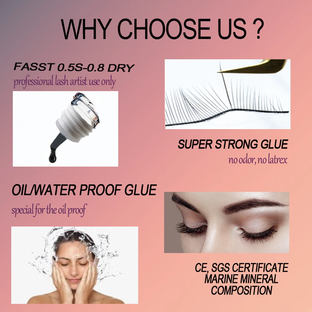 Glesum New Technology Strongest And Long Retention Time 0.5s-1s Fast Dry Prince Eyelash Extension Glue Salon Lashes Adhesive