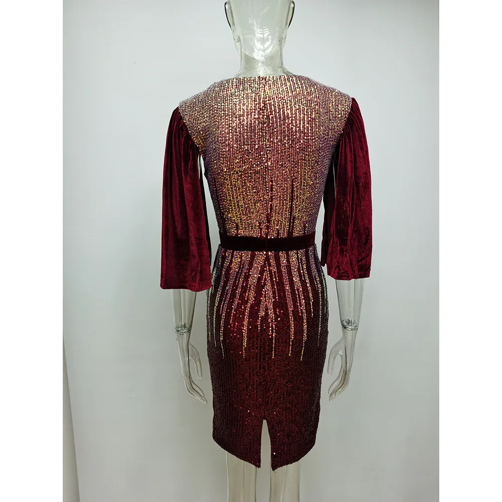 Seksowna sukienka w stylu vintage z cekinami letnia sukienka damska Glitter sukienki club Pary sukienki elegancka sukienka bodycon vestidos ubrania