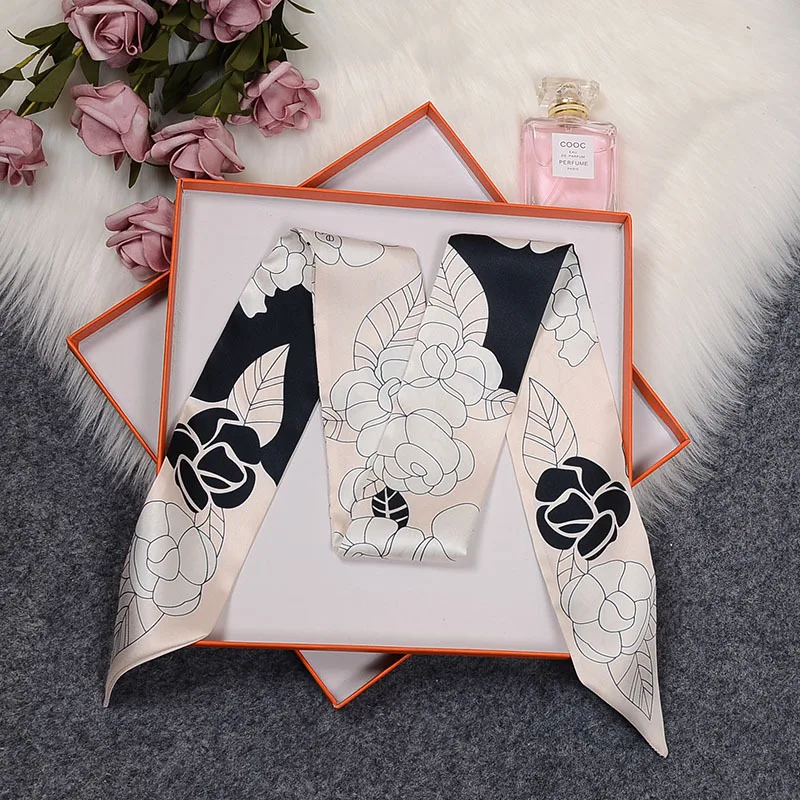 New Bag Scarf Silk Skinny Scarf Women Luxury Long Hair Band Ladies Bandana Ribbon Tie Design Belt Female Neck Scarf Shawl Beach