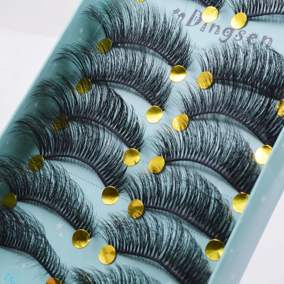 10 Pares de Pestañas Postizas 3D de Visón Sintético Suave, Naturales, Despeinadas, Entrecruzadas, Esponjosas, Extensión para Maquillaje 5