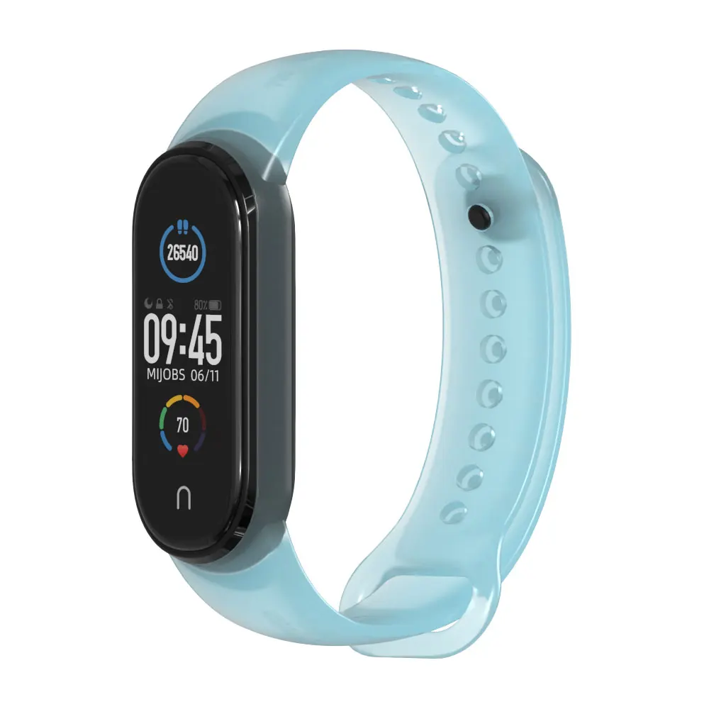 Для Mi Band 5 ремень полупрозрачный для Mi Band 6 браслет силиконовый браслет для Xiaomi Mi Band 3 4 NFC глобальная версия наручные часы