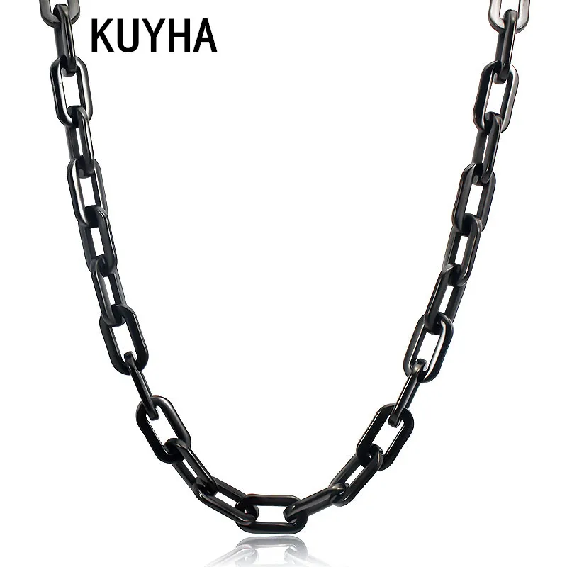 Stainless Steel Chain Necklace for Men Women Link Chain Black/Gold/Silver/Gold&Silver Color Thick Choker Fashion Male Jewelry