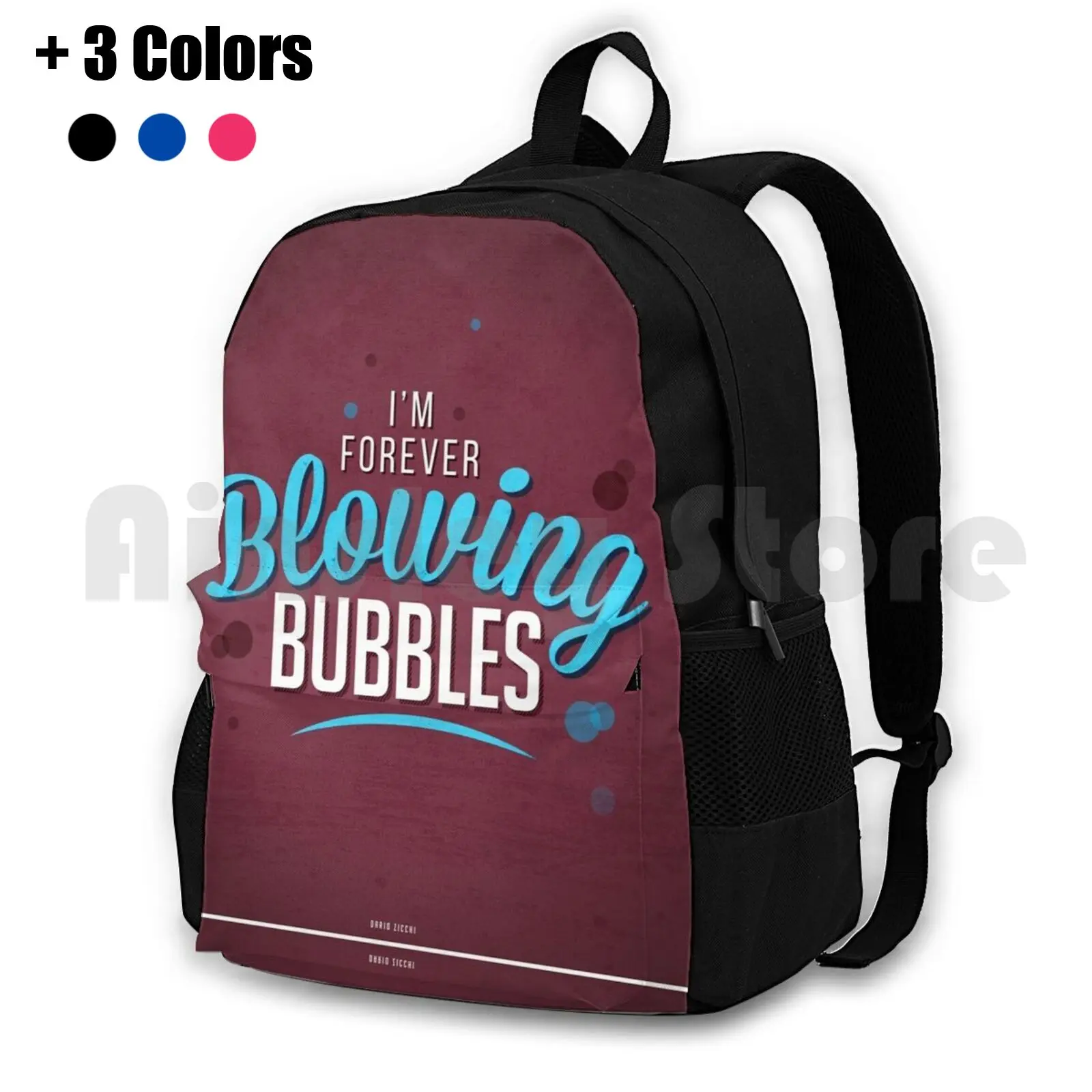 Bubbles Artwork Outdoor Hiking Backpack Waterproof Camping Travel Football Sport London United