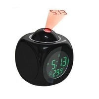 LCD Projection Alarm Bell Clock Backlight Electronic Digital Projector Temperature Display Time Snooze Table Clock for Home Room