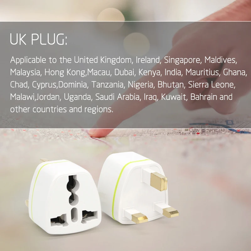 EU US AU TO UK AC Power Socket Plug travel Electrical Charger Adapter Converter Travel in Singapore Malaysia Dubai Maldives