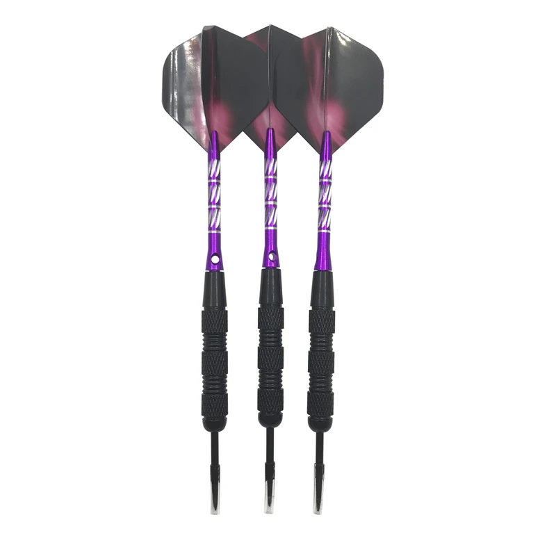 High-quality Darts 3Pcs Steel Pointed Darts Purple Aluminium Alloy Shafts 20g Professinal Indoor Sports Games Flight Dardos