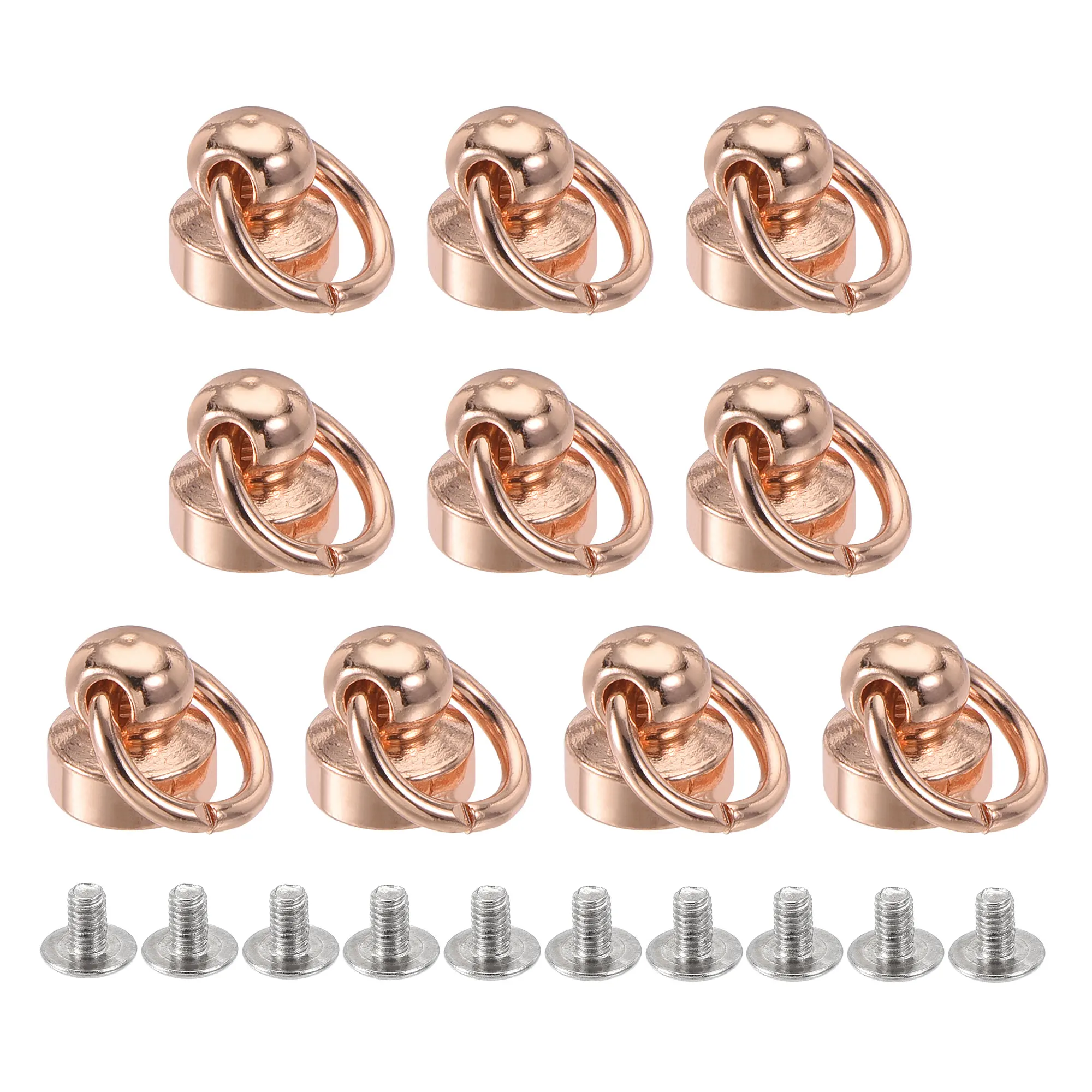 

Uxcell 20pcs 8x8mm Pull Ring Rivets Studs Round Head for DIY Brass Rose Gold