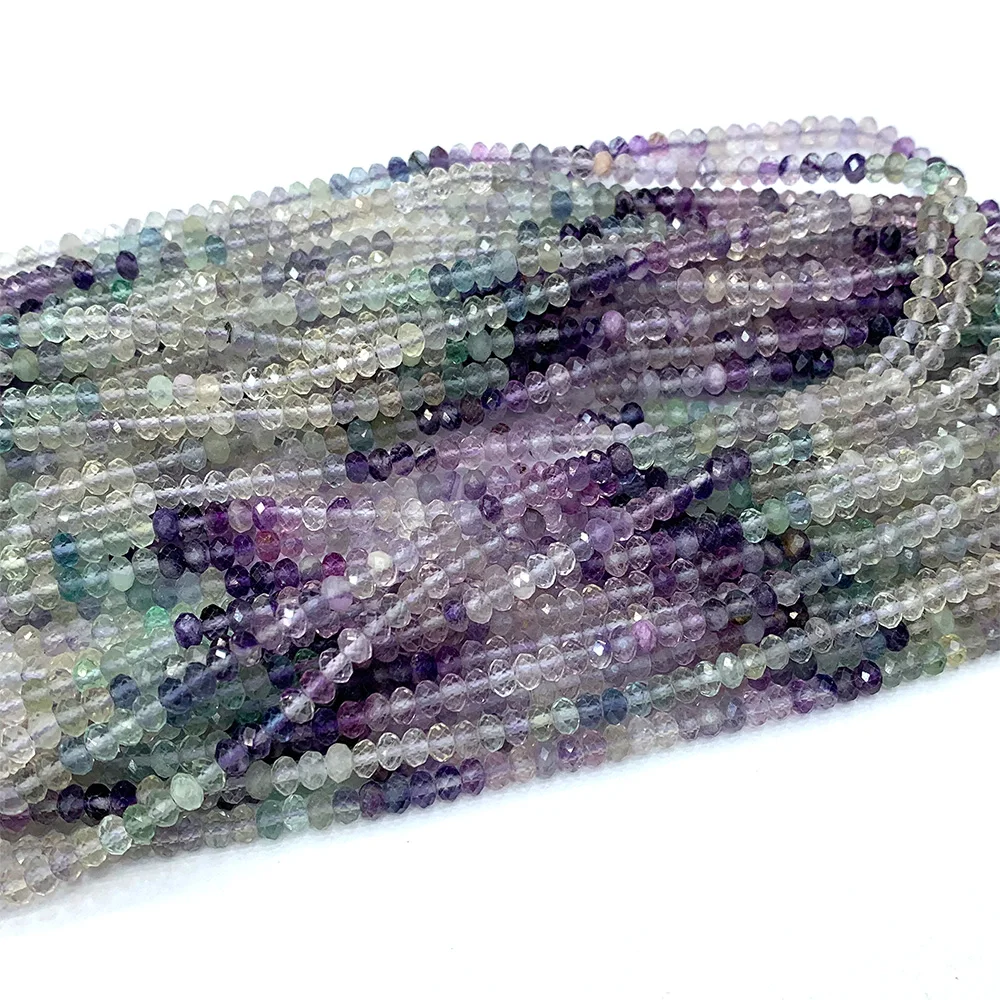 Veemake Natural Faceted Rondelle Beads Spinel Ruby Sapphire Opal Apatite Tourmaline Tanzanite Emerald Diopside Aquamarine R2