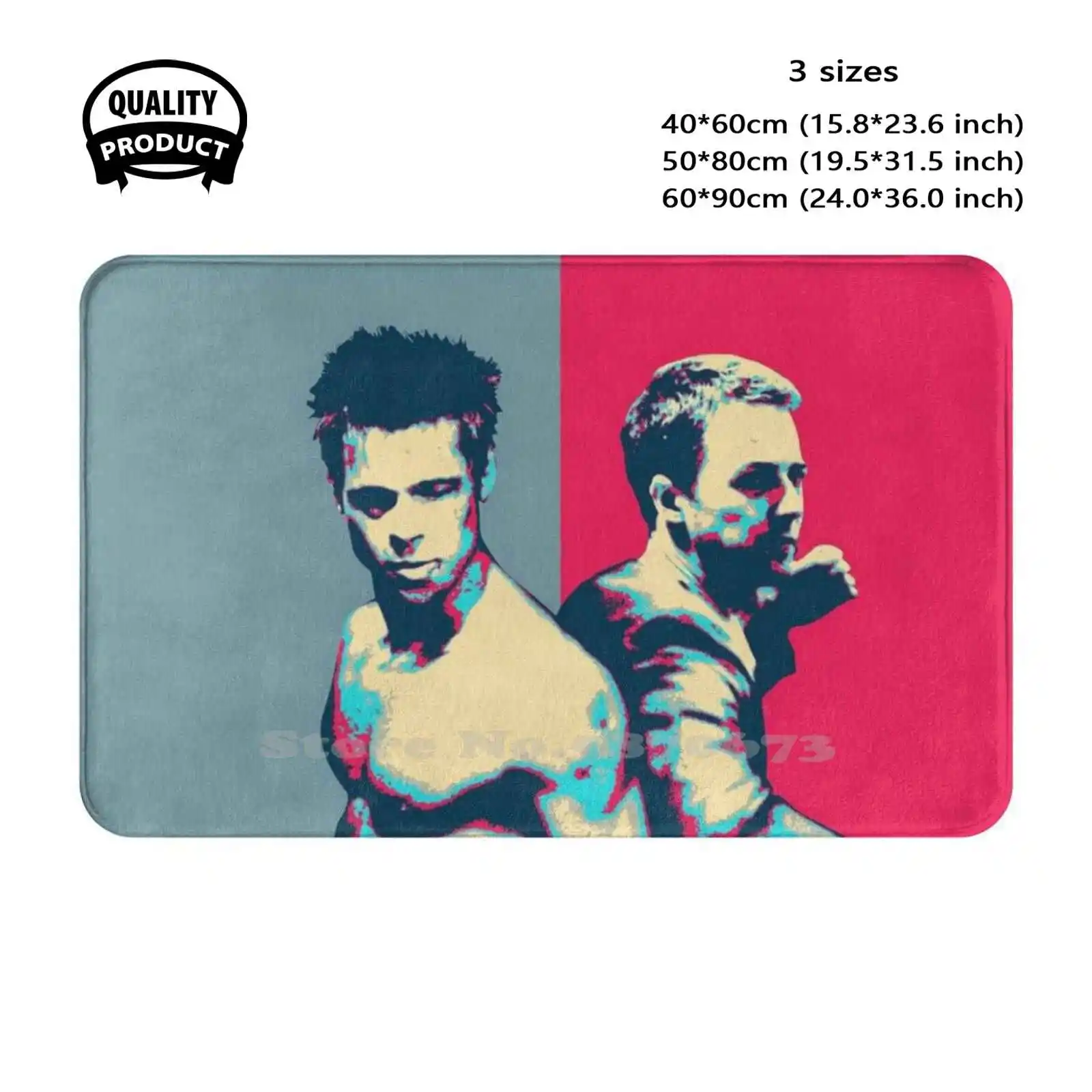 Fight Club Revisited - Tyler Durden And The Narrator Back To Back Soft Cushion Home Carpet Door Mat Car Rug Cinema Treasures