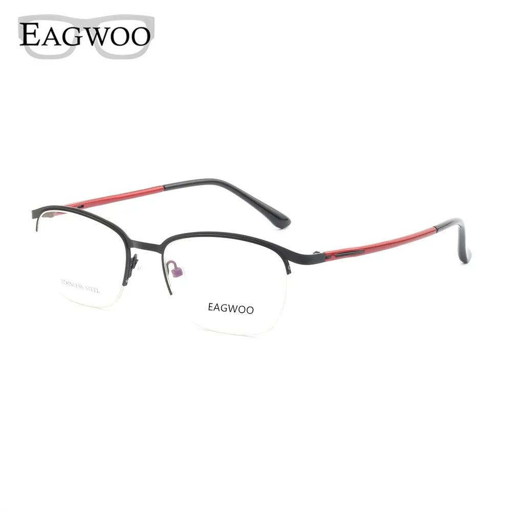 

Half Rim Men Eyeglasses Metal Optical Frame Prescription Spectacle Myopia Vintage Semi Frame Eye Glasses Small Face Suitable