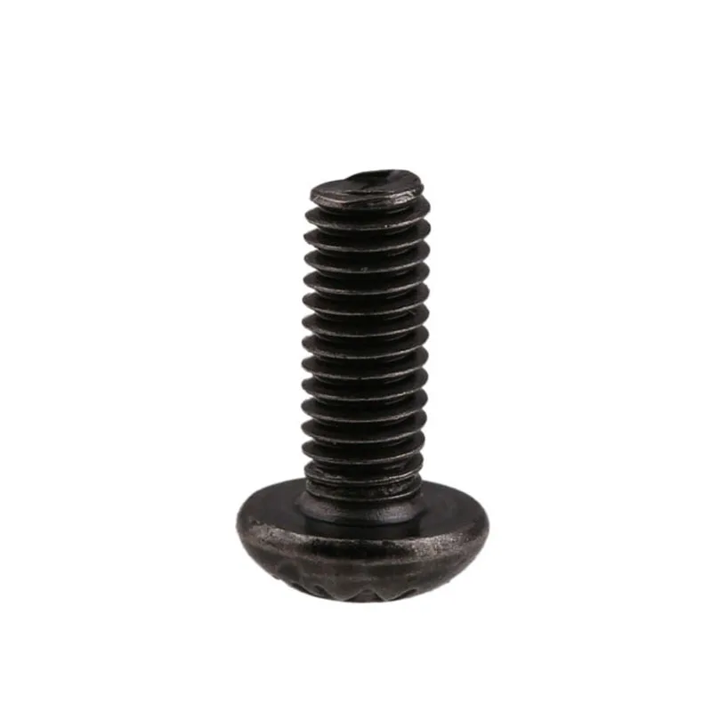 Tornillos de cabeza de botón hexagonal de acero al carbono, Perno de tornillo de cabeza redonda, M2-M6, negro, niquelado, grado 10,9, ISO7380